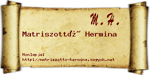 Matriszottó Hermina névjegykártya